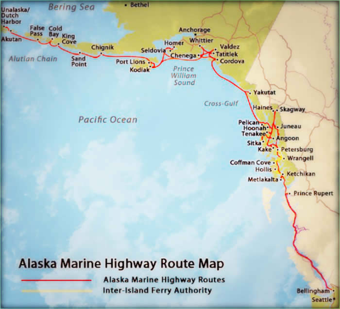 Viking Travel Inc. / AlaskaFerryVacations.com | Petersburg, Alaska | Ship Position Tracking and Alaska Maps